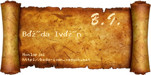 Béda Iván névjegykártya
